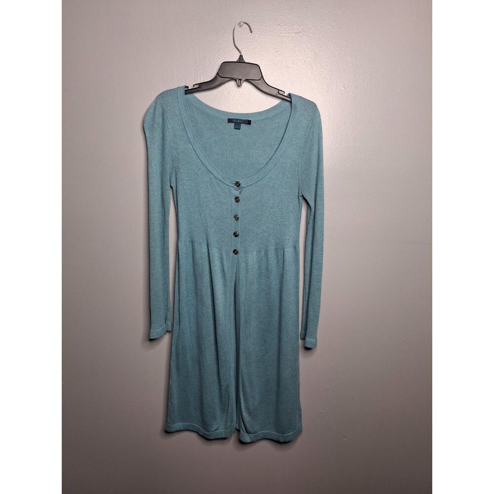 Bowden Angora Blend Longline Duster Cardigan Blue Teal Button Front Size 12